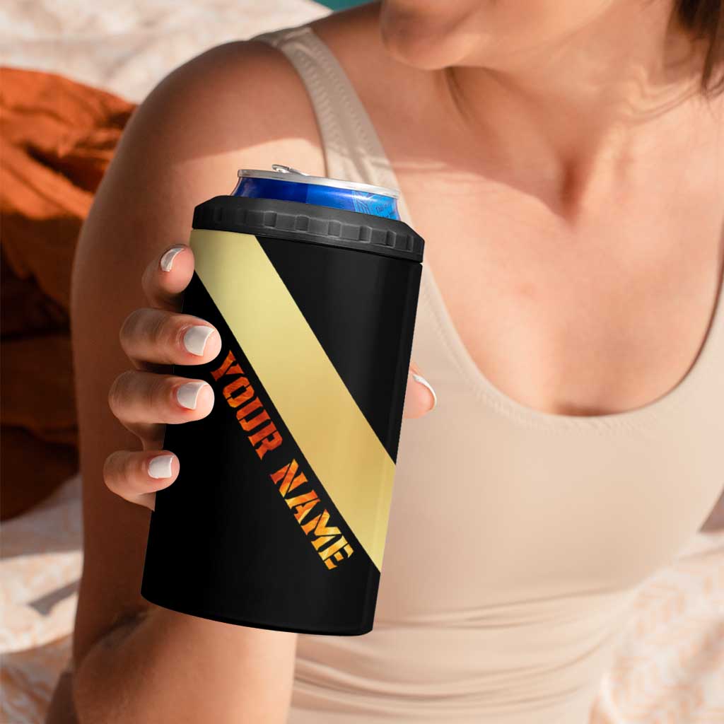 Flaming Dartboard Darts 4 in 1 Can Cooler Tumbler Personalized Bold Geometric Patterns - Wonder Print Shop