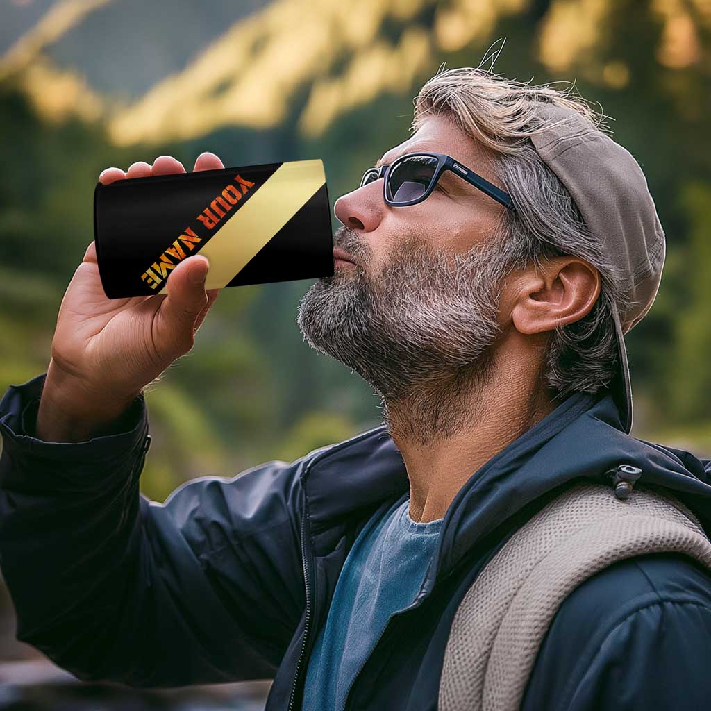 Flaming Dartboard Darts 4 in 1 Can Cooler Tumbler Personalized Bold Geometric Patterns - Wonder Print Shop