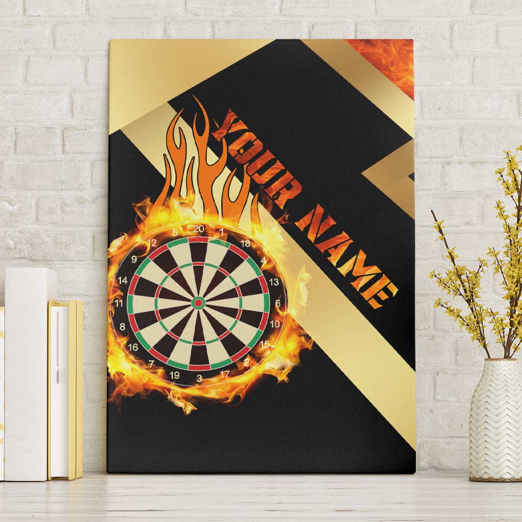 Flaming Dartboard Darts Canvas Wall Art Personalized Bold Geometric Patterns - Wonder Print Shop