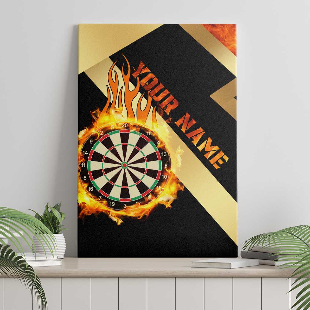 Flaming Dartboard Darts Canvas Wall Art Personalized Bold Geometric Patterns - Wonder Print Shop