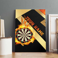 Flaming Dartboard Darts Canvas Wall Art Personalized Bold Geometric Patterns - Wonder Print Shop