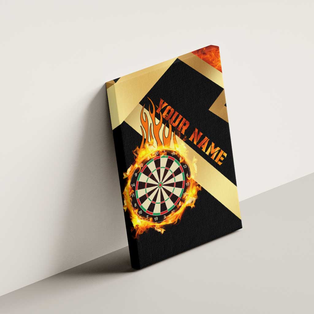 Flaming Dartboard Darts Canvas Wall Art Personalized Bold Geometric Patterns - Wonder Print Shop
