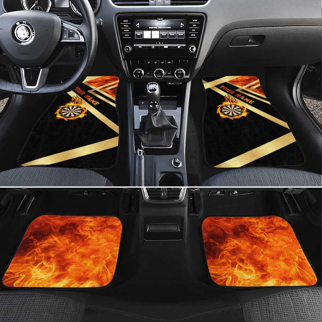 Flaming Dartboard Darts Car Mats Personalized Bold Geometric Patterns - Wonder Print Shop