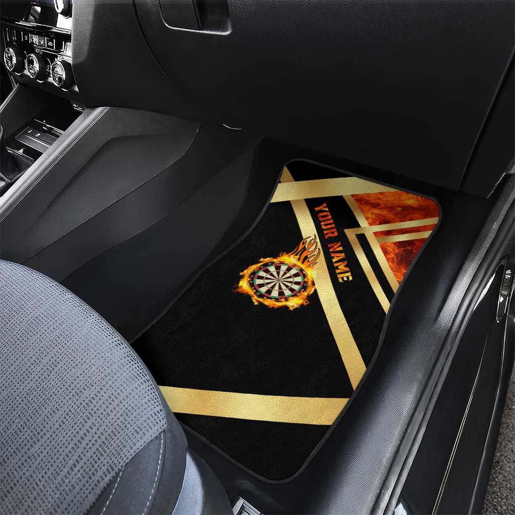 Flaming Dartboard Darts Car Mats Personalized Bold Geometric Patterns - Wonder Print Shop