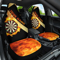 Flaming Dartboard Darts Car Seat Cover Personalized Bold Geometric Patterns - Wonder Print Shop