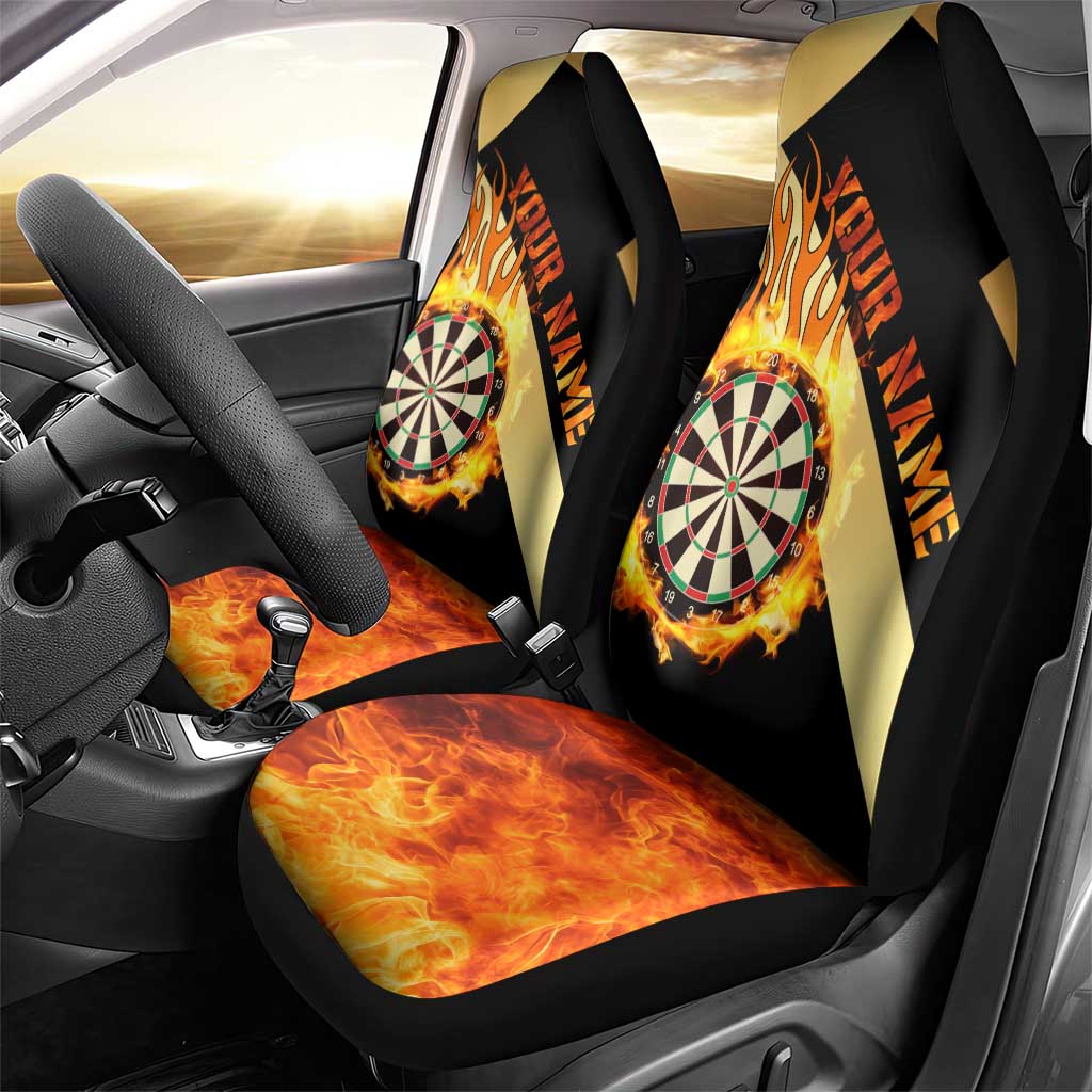 Flaming Dartboard Darts Car Seat Cover Personalized Bold Geometric Patterns - Wonder Print Shop