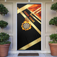 Flaming Dartboard Darts Door Cover Personalized Bold Geometric Patterns - Wonder Print Shop