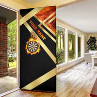 Flaming Dartboard Darts Door Cover Personalized Bold Geometric Patterns - Wonder Print Shop