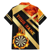 Flaming Dartboard Darts Family Matching Mermaid Dress and Hawaiian Shirt Personalized Bold Geometric Patterns - Wonder Print Shop