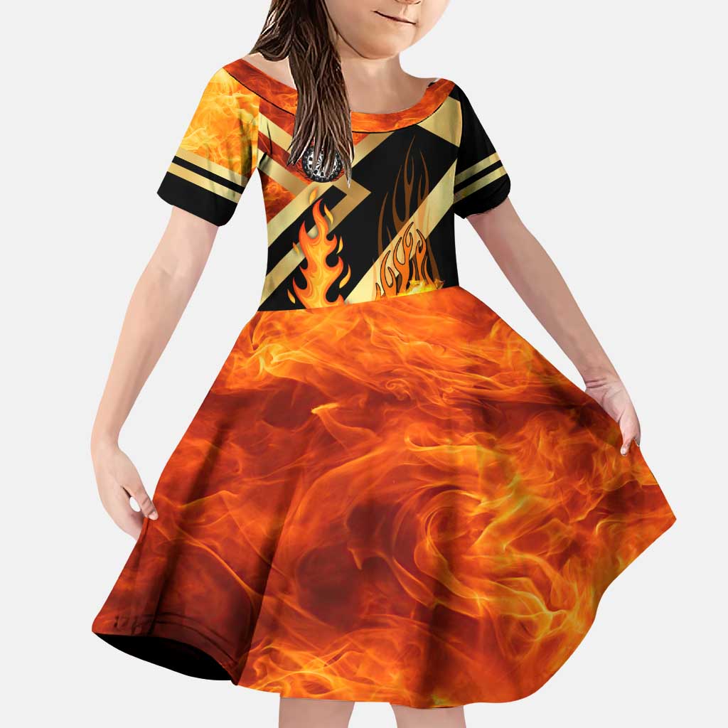 Flaming Dartboard Darts Family Matching Puletasi and Hawaiian Shirt Personalized Bold Geometric Patterns - Wonder Print Shop