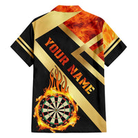 Flaming Dartboard Darts Family Matching Puletasi and Hawaiian Shirt Personalized Bold Geometric Patterns - Wonder Print Shop