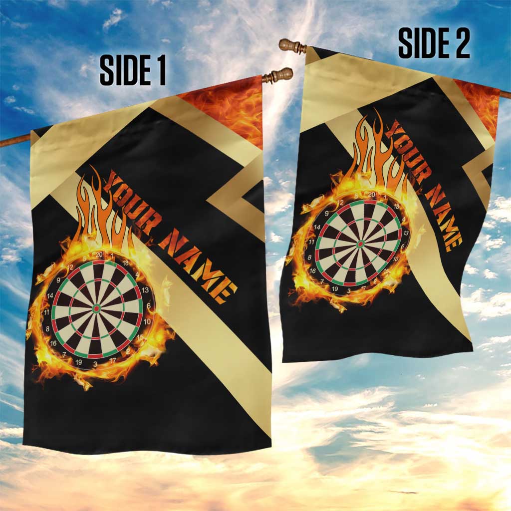 Flaming Dartboard Darts Garden Flag Personalized Bold Geometric Patterns - Wonder Print Shop