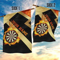 Flaming Dartboard Darts Garden Flag Personalized Bold Geometric Patterns - Wonder Print Shop