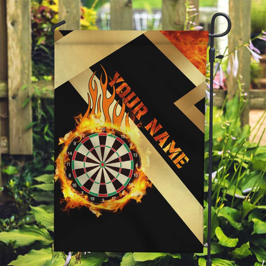 Flaming Dartboard Darts Garden Flag Personalized Bold Geometric Patterns - Wonder Print Shop