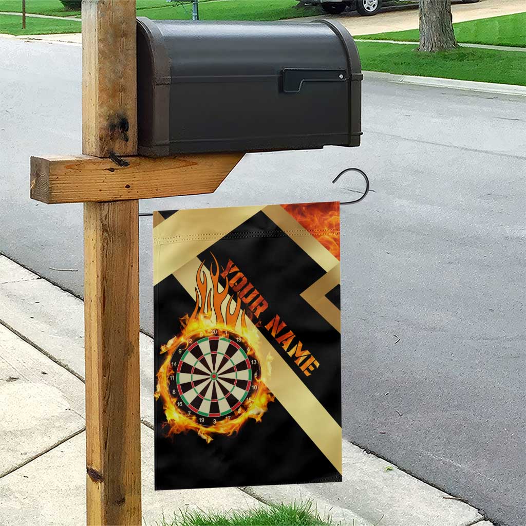 Flaming Dartboard Darts Garden Flag Personalized Bold Geometric Patterns - Wonder Print Shop