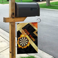 Flaming Dartboard Darts Garden Flag Personalized Bold Geometric Patterns - Wonder Print Shop