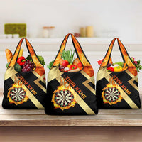 Flaming Dartboard Darts Grocery Bag Personalized Bold Geometric Patterns - Wonder Print Shop
