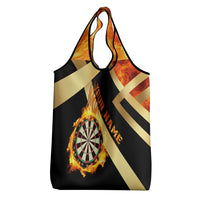 Flaming Dartboard Darts Grocery Bag Personalized Bold Geometric Patterns - Wonder Print Shop