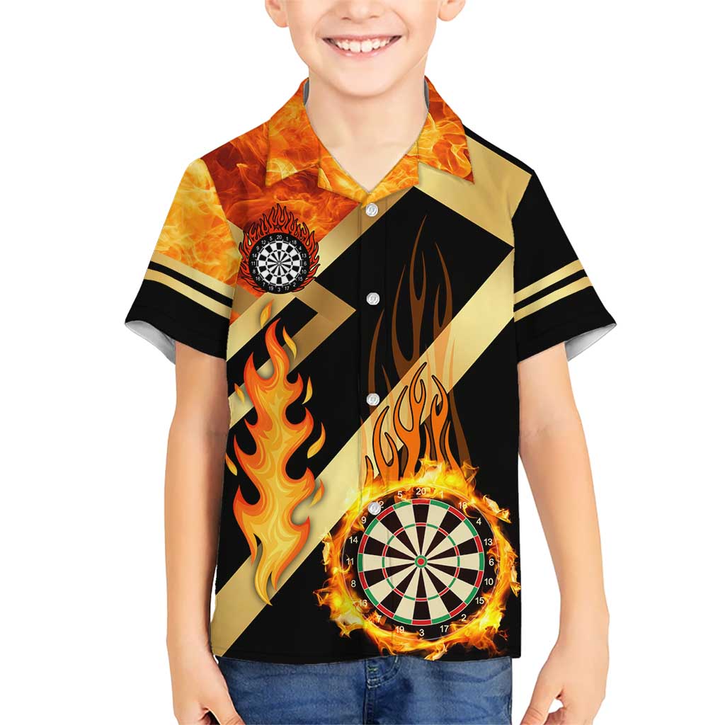 Flaming Dartboard Darts Hawaiian Shirt Personalized Bold Geometric Patterns - Wonder Print Shop