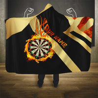 Flaming Dartboard Darts Hooded Blanket Personalized Bold Geometric Patterns - Wonder Print Shop