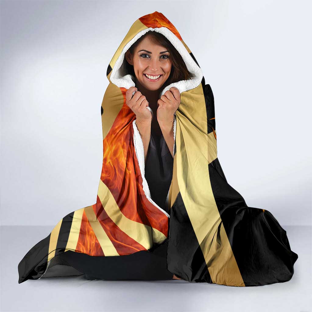 Flaming Dartboard Darts Hooded Blanket Personalized Bold Geometric Patterns - Wonder Print Shop