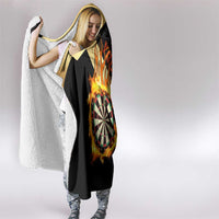 Flaming Dartboard Darts Hooded Blanket Personalized Bold Geometric Patterns - Wonder Print Shop