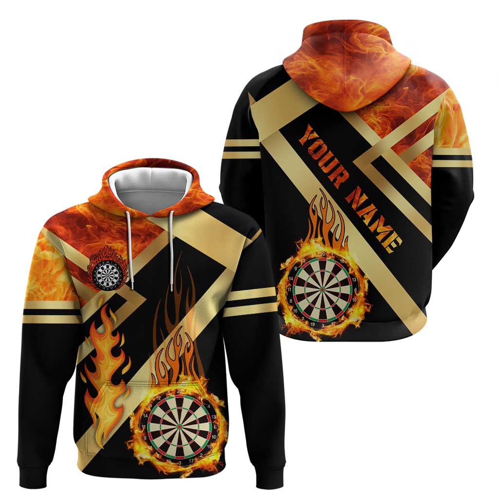 Flaming Dartboard Darts Hoodie Personalized Bold Geometric Patterns - Wonder Print Shop