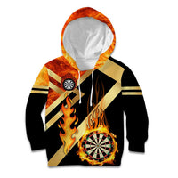 Flaming Dartboard Darts Kid Hoodie Personalized Bold Geometric Patterns - Wonder Print Shop