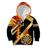 Flaming Dartboard Darts Kid Hoodie Personalized Bold Geometric Patterns - Wonder Print Shop