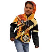 Flaming Dartboard Darts Kid Hoodie Personalized Bold Geometric Patterns - Wonder Print Shop
