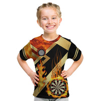 Flaming Dartboard Darts Kid T Shirt Personalized Bold Geometric Patterns - Wonder Print Shop