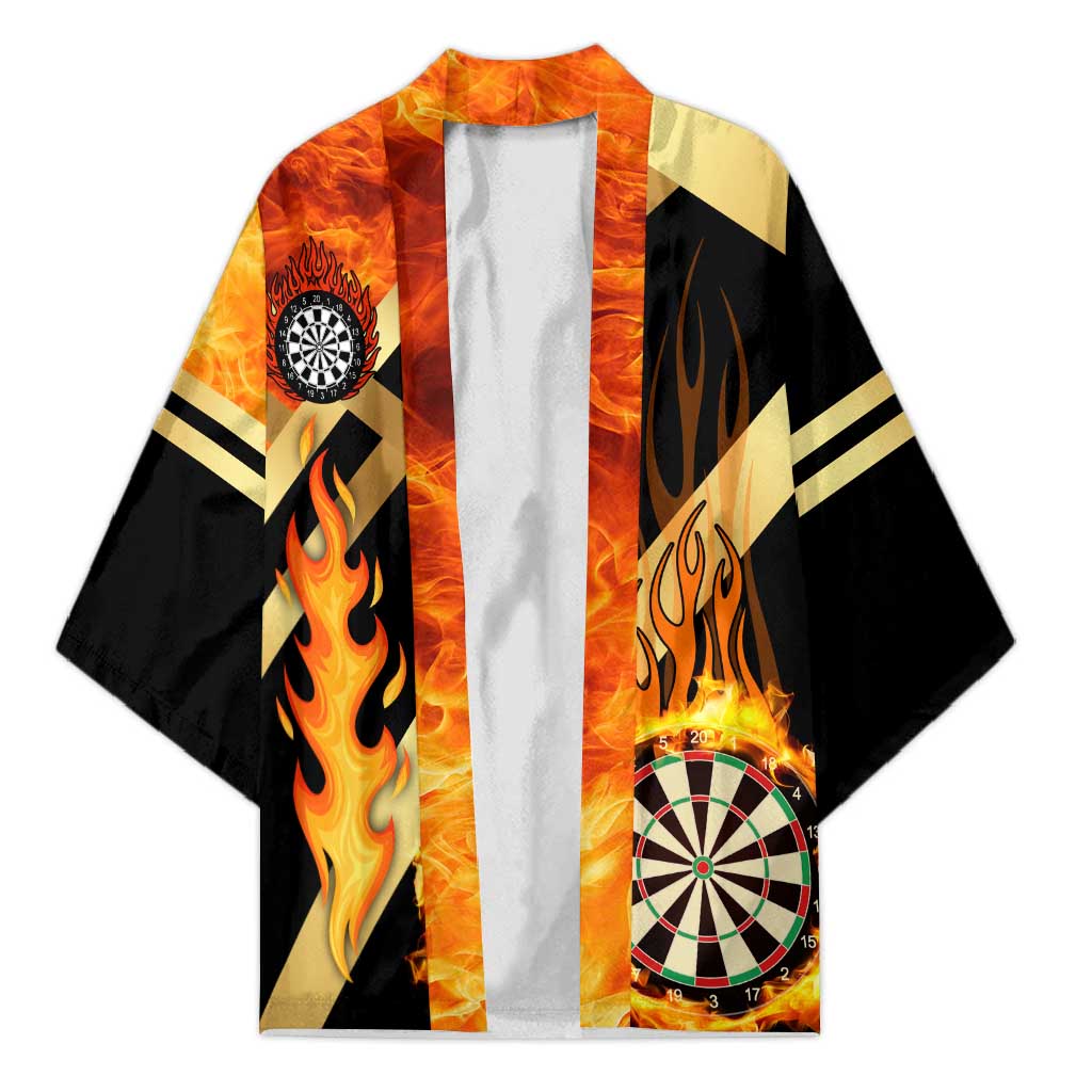 Flaming Dartboard Darts Kimono Personalized Bold Geometric Patterns - Wonder Print Shop
