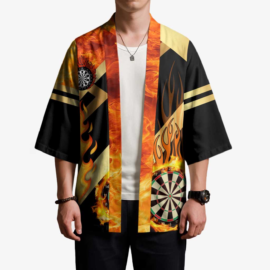 Flaming Dartboard Darts Kimono Personalized Bold Geometric Patterns - Wonder Print Shop