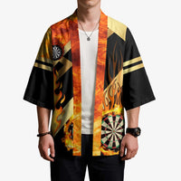 Flaming Dartboard Darts Kimono Personalized Bold Geometric Patterns - Wonder Print Shop