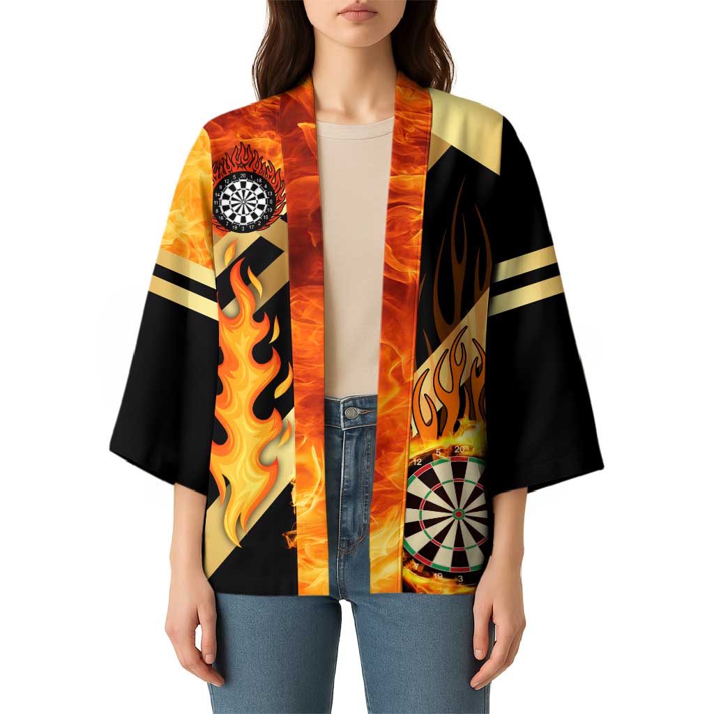 Flaming Dartboard Darts Kimono Personalized Bold Geometric Patterns - Wonder Print Shop