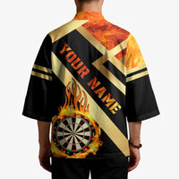 Flaming Dartboard Darts Kimono Personalized Bold Geometric Patterns - Wonder Print Shop