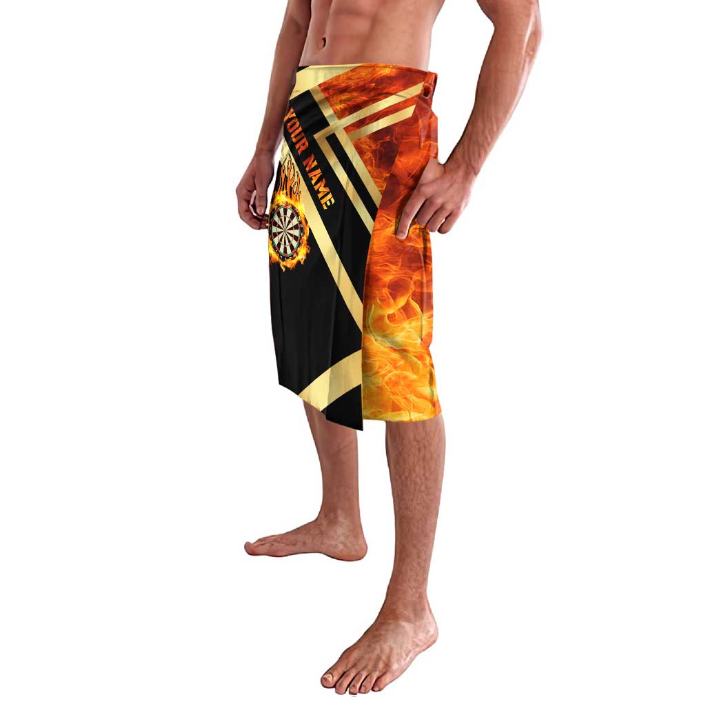 Flaming Dartboard Darts Lavalava Personalized Bold Geometric Patterns - Wonder Print Shop