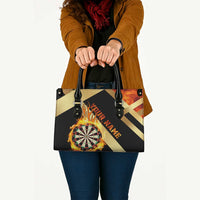 Flaming Dartboard Darts Leather Bag Personalized Bold Geometric Patterns - Wonder Print Shop