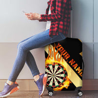 Flaming Dartboard Darts Luggage Cover Personalized Bold Geometric Patterns - Wonder Print Shop