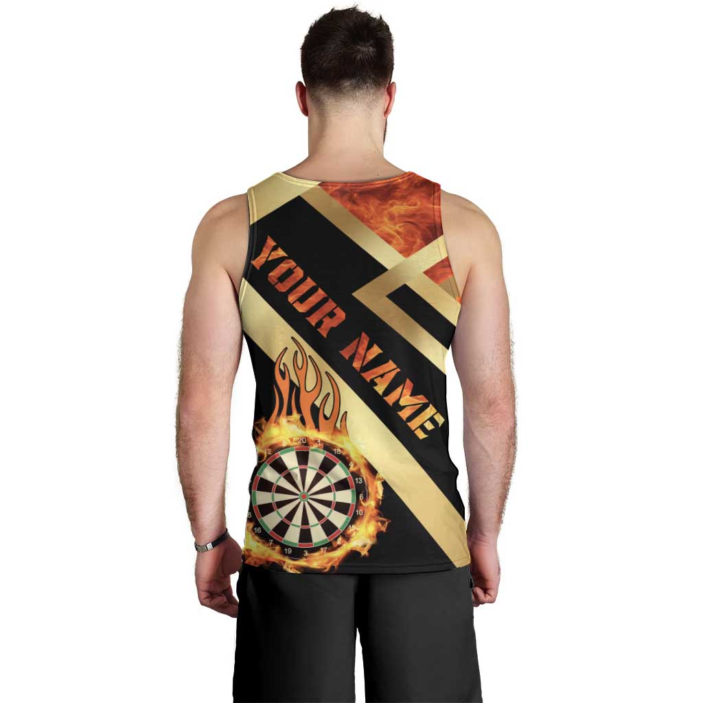 Flaming Dartboard Darts Men Tank Top Personalized Bold Geometric Patterns - Wonder Print Shop