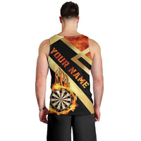 Flaming Dartboard Darts Men Tank Top Personalized Bold Geometric Patterns - Wonder Print Shop