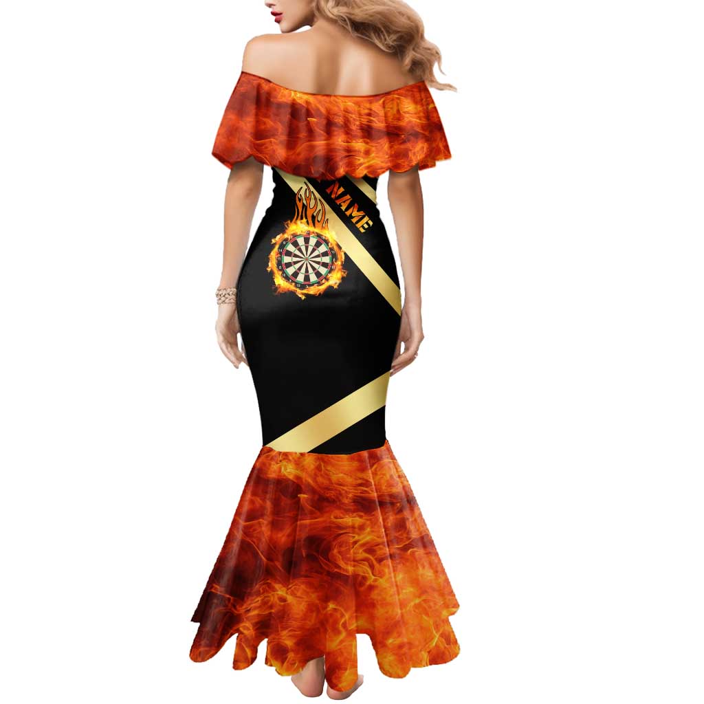 Flaming Dartboard Darts Mermaid Dress Personalized Bold Geometric Patterns - Wonder Print Shop