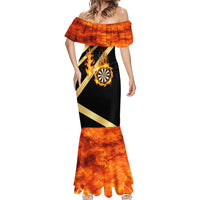 Flaming Dartboard Darts Mermaid Dress Personalized Bold Geometric Patterns - Wonder Print Shop