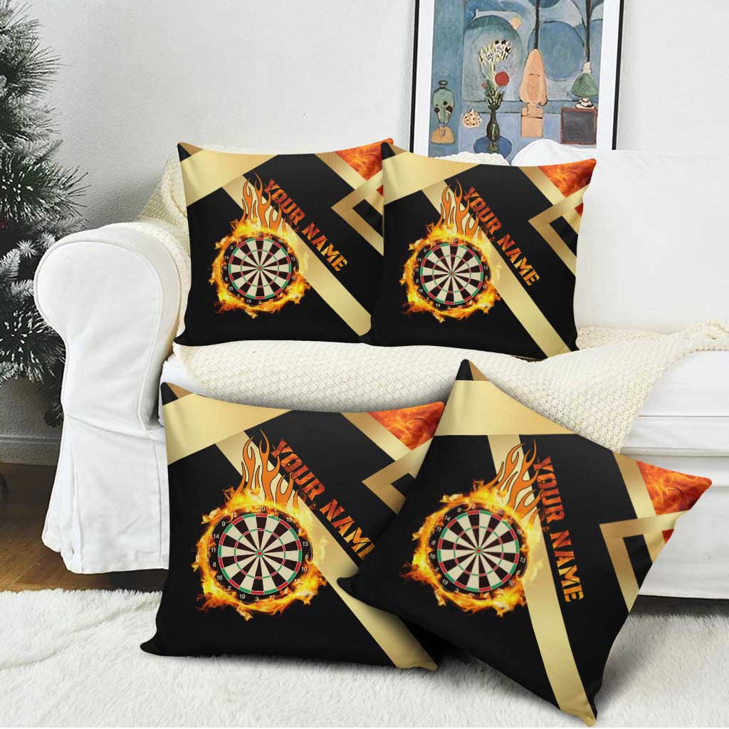 Flaming Dartboard Darts Pillow Cover Personalized Bold Geometric Patterns - Wonder Print Shop