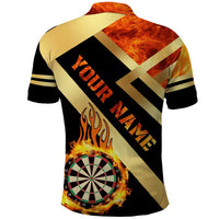 Flaming Dartboard Darts Polo Shirt Personalized Bold Geometric Patterns - Wonder Print Shop