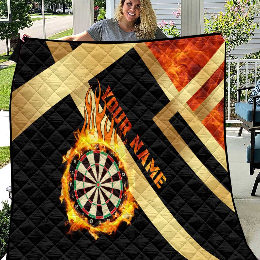 Flaming Dartboard Darts Quilt Personalized Bold Geometric Patterns - Wonder Print Shop