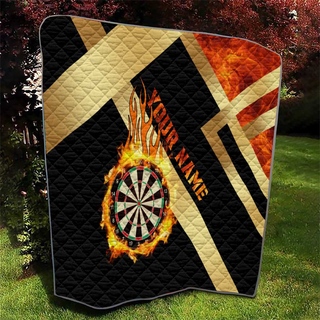 Flaming Dartboard Darts Quilt Personalized Bold Geometric Patterns - Wonder Print Shop