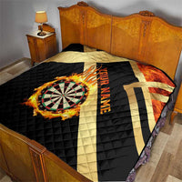 Flaming Dartboard Darts Quilt Personalized Bold Geometric Patterns - Wonder Print Shop