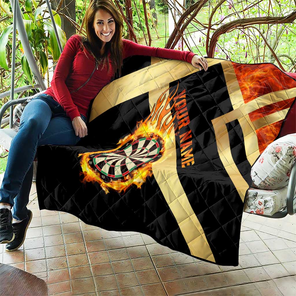 Flaming Dartboard Darts Quilt Personalized Bold Geometric Patterns - Wonder Print Shop
