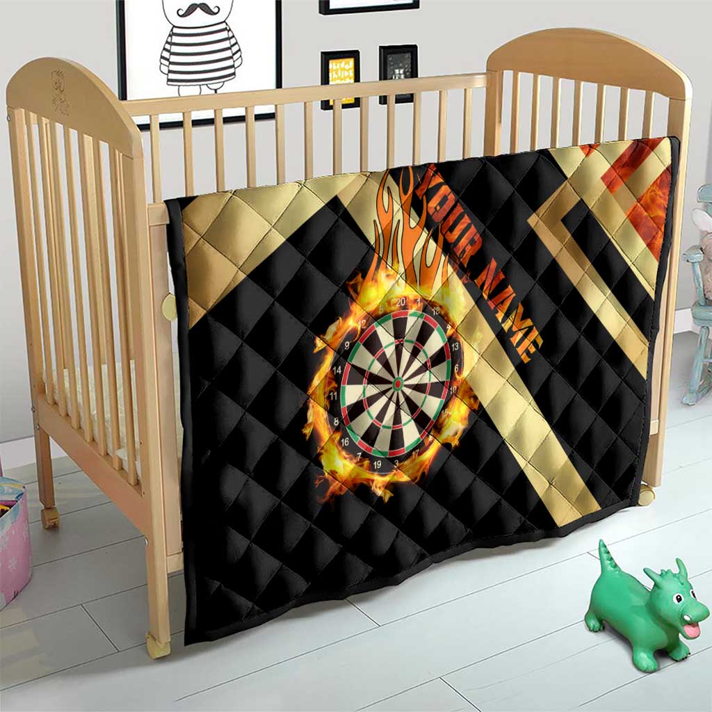 Flaming Dartboard Darts Quilt Personalized Bold Geometric Patterns - Wonder Print Shop